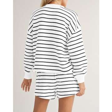 Burtell Women Striped 2 Piece Casual Lounge Sets