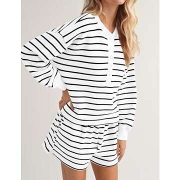Burtell Women Striped 2 Piece Casual Lounge Sets
