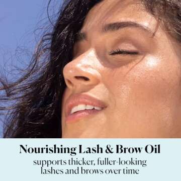 Sky Organics - Organic Lash & Brow Oil & Applicator - Eyelash Serum - Castor Oil Organic - Moringa, ...