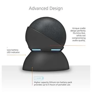 Echo Dot (5th Gen, 2022 release) Bundle. Includes Echo Dot (5th Gen, 2022 release) | Charcoal & the Made For Amazon Battery Base | Black