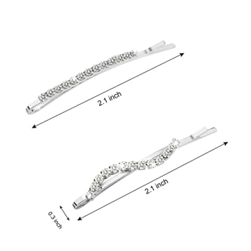 YISSION 16-Pc Rhinestone Bobby Pins for Weddings & Parties