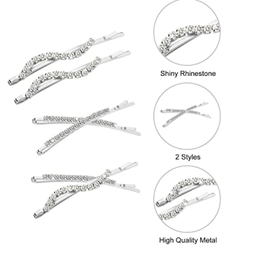 YISSION 16-Pc Rhinestone Bobby Pins for Weddings & Parties