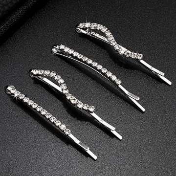 YISSION 16-Pc Rhinestone Bobby Pins for Weddings & Parties