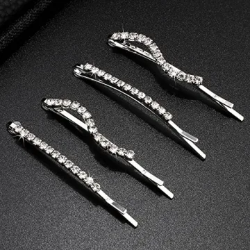 YISSION 16-Pc Rhinestone Bobby Pins for Weddings & Parties