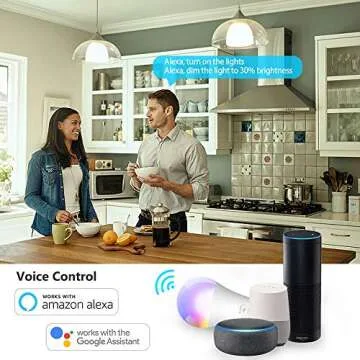 BERENNIS Smart WiFi Light Bulbs, Color Changing LED Lights, Work with Alexa Echo, Google Home, Siri and IFTTT, No Hub Required, 3 Pack