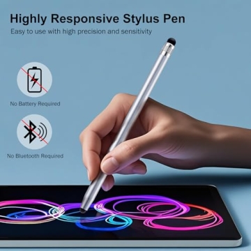 LINFANC 12Pcs Stylus Pen for All Touchscreen Devices - 2-in-1 High Precision