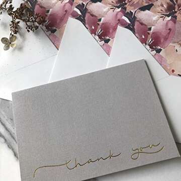 Bulk Thank You Cards with Envelopes & Matching Seal Stickers, Boxed Set of 20 Blank Note Cards (5 Colors, 4 of Each) for Appreciation, Wedding and Bridal & Baby Shower