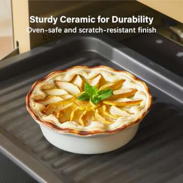ONEMORE Mini Pie Pans Set of 4 - 6.8 inch Deep Dish Ceramic Baking Dishes for Individual Pies