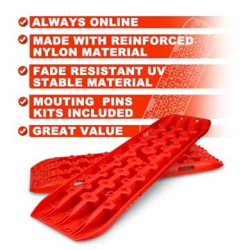 X-BULL New Recovery Traction Tracks Sand Mud Snow Track Tire Ladder 4WD (Red,3gen)