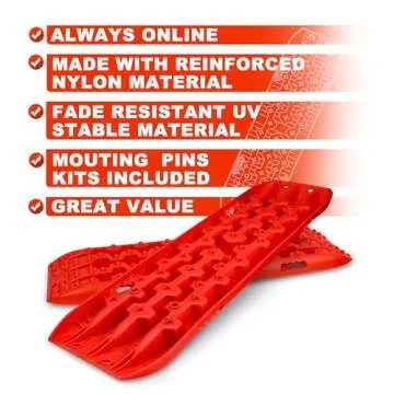 X-BULL New Recovery Traction Tracks Sand Mud Snow Track Tire Ladder 4WD (Red,3gen)