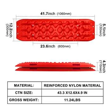 X-BULL New Recovery Traction Tracks Sand Mud Snow Track Tire Ladder 4WD (Red,3gen)