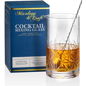 Mixology & Craft 24oz Crystal Cocktail Mixing Glass - Essential Bar Tool