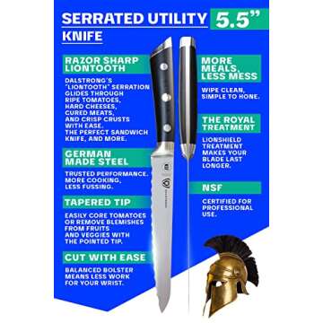 Dalstrong 5.5 inch Serrated Utility Knife - Gladiator Elite