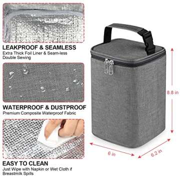 Accmor Breastmilk Cooler Bag, Baby Bottle Cooler Bags, Insulated Bottle Cooler Tote Bags On The Go, Fits 4 Large 8oz Bottles, for Nursing Mom Daycare Travel