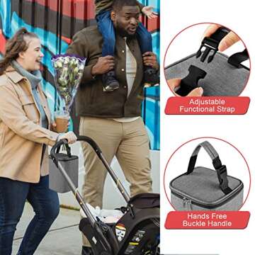 Accmor Breastmilk Cooler Bag, Baby Bottle Cooler Bags, Insulated Bottle Cooler Tote Bags On The Go, Fits 4 Large 8oz Bottles, for Nursing Mom Daycare Travel