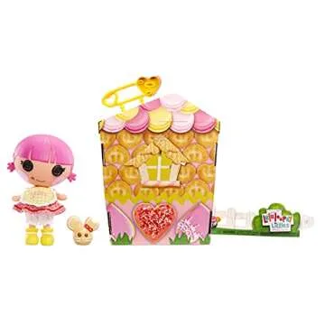 Lalaloopsy Littles Doll: Sprinkle Spice Cookie & Pet Mouse, 7" Baker Figure, Pink/Yellow Outfit, Accessories, Reusable House Playset - Ages 3+