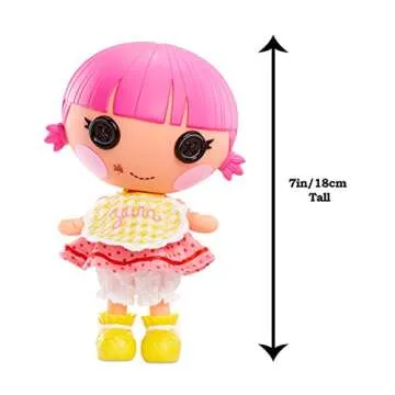 Lalaloopsy Littles Doll: Sprinkle Spice Cookie & Pet Mouse, 7" Baker Figure, Pink/Yellow Outfit, Accessories, Reusable House Playset - Ages 3+