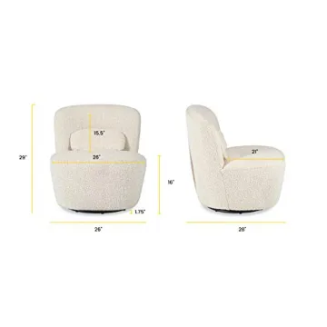POLY & BARK Elia Swivel Chair - Stylish and Comfortable