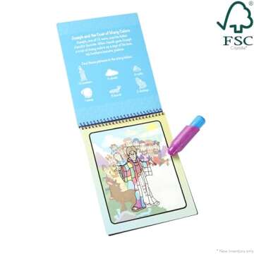 Melissa & Doug On the Go Water Wow! Water Reveal Pad: Bible Stories - Stocking Stuffers, Travel Toys For Toddlers, Mess Free Coloring Books For Kids Ages 3+