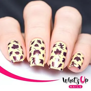 Whats Up Nails Leaves Vinyl Stencils for Nail Art Design