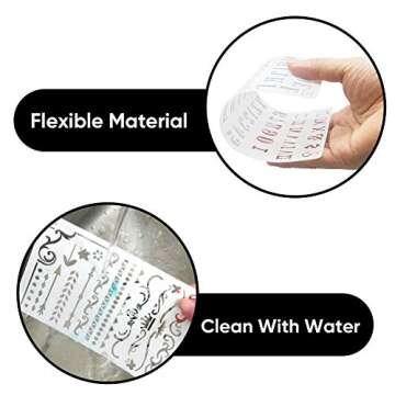 30 PCS Journal Stencils, Planner Stencils for Junk Journal Notebook Diary Scrapbook DIY Drawing Temp...