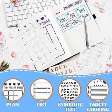 Creative 30 PCS Journal Stencils for Custom Journaling Fun