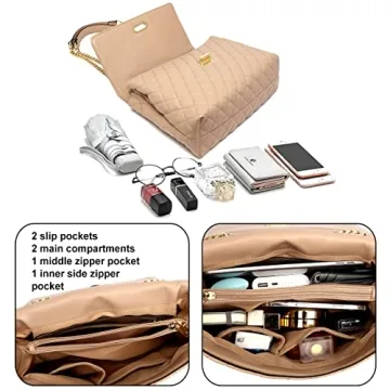 ER.Roulour Quilted Crossbody Bag in Stylish Vegan Leather