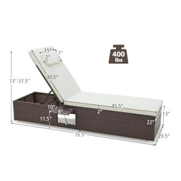 Tangkula Patio Chaise Lounge Set - Adjustable Comfort for Outdoors