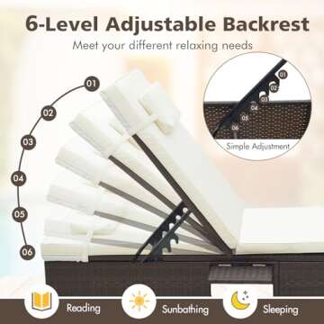 Tangkula Patio Chaise Lounge Set - Adjustable Comfort for Outdoors