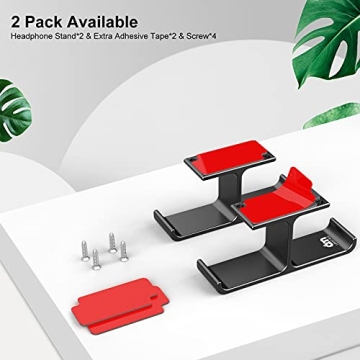 Dual Headset Hanger Under Desk - Universal & Sturdy Mount