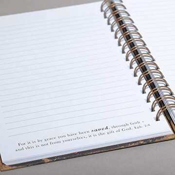 Christian Art Gifts Large Hardcover Notebook/Journal | Hope As An Anchor – Hebrews 6:19 Bible Verse | Vintage Inspirational Wire Bound Spiral Notebook w/192 Lined Pages, 6” x 8.25”