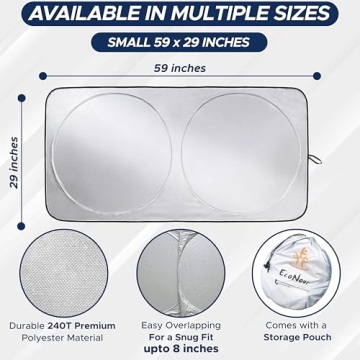 EcoNour Car Sun Shade Reflective UV Protection Foldable