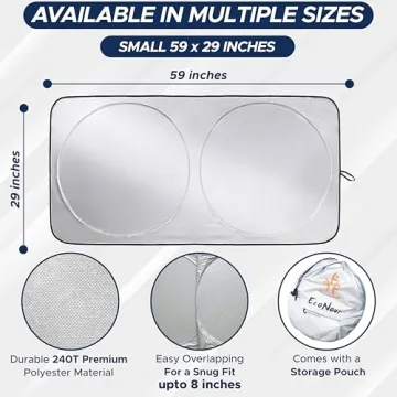 EcoNour Car Sun Shade Reflective UV Protection Foldable