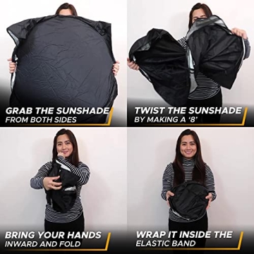 EcoNour Car Sun Shade Reflective UV Protection Foldable