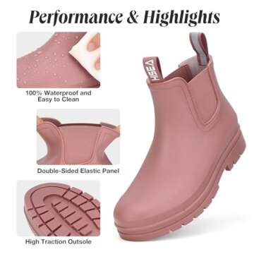 HISEA Women's Short Rain Boots: Stylish, Waterproof Comfort for All Occasions