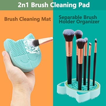 TailaiMei Makeup Brush Cleaning Mat and Drying Holder