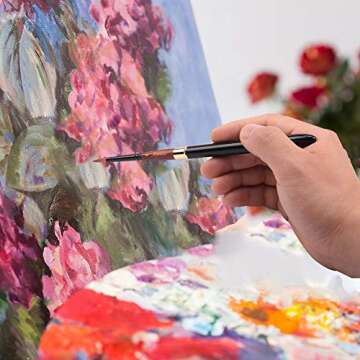 Kolinsky Travel Watercolor Brushes, Fuumuui 3Pcs Plein Air Elegant Kolinsky Sable Watercolor Brushes with Pocket Size Leather Pouch Perfect for Watercolor Gouache Ink Painting