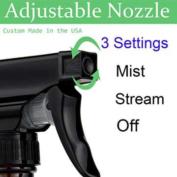 Amber Glass Spray Bottles 16 oz Pump Bottle (2 Pack) Refillable Cosmetic Containers Brown Mist & Str...