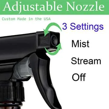 Amber Glass Spray Bottles 16 oz Pump Bottle (2 Pack) Refillable Cosmetic Containers Brown Mist & Str...