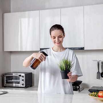 Amber Glass Spray Bottles 16 oz Pump Bottle (2 Pack) Refillable Cosmetic Containers Brown Mist & Stream Mister for Essential Oil Products Shampoo Soap Cleaning Bottles Or Aromatherapy Sprayer Plant