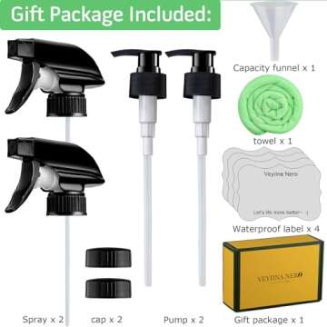 Amber Glass Spray Bottles 16 oz Pump Bottle (2 Pack) Refillable Cosmetic Containers Brown Mist & Stream Mister for Essential Oil Products Shampoo Soap Cleaning Bottles Or Aromatherapy Sprayer Plant