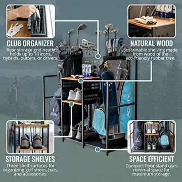 Teal Triangle Golf Organizer - Stylish Storage Rack for Golf Gear