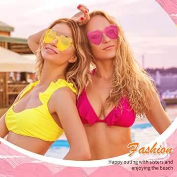 LUCKYCHRIS 14 Pcs Heart Sunglasses for Fun Parties