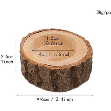 Yikko Tea Light Candle Holders, Personalized Wooden Votive Tealight Holder for Wedding Centerpieces for Table, Halloween |Christmas Party |Valentine's Day |Home Decoration - 12pcs (2.36Wx0.98H)