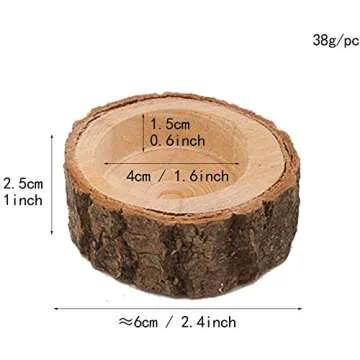 Yikko Tea Light Candle Holders, Personalized Wooden Votive Tealight Holder for Wedding Centerpieces for Table, Halloween |Christmas Party |Valentine's Day |Home Decoration - 12pcs (2.36Wx0.98H)