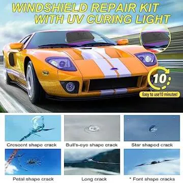 Upgraded Windshield Repair Kit with UV Curing Light