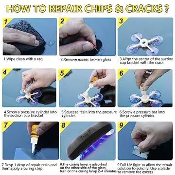Windshield Repair Kit for Chips and Cracks 4 Pack