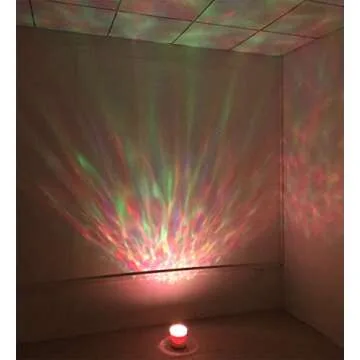 Lucky Rain Ocean Wave Night Light Projector with Music Player Romantic Color Changing LED Party Decorations Projection Lamps Mood Lighting for Living Room Bedroom (White)