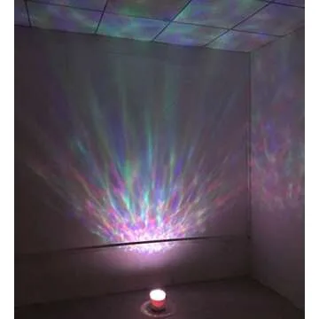 Lucky Rain Ocean Wave Night Light Projector with Music Player Romantic Color Changing LED Party Decorations Projection Lamps Mood Lighting for Living Room Bedroom (White)