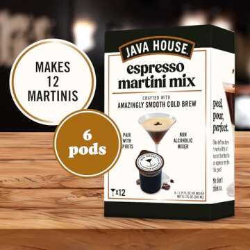 Java House Cold Brew Espresso Martini Mix, Ready to Use Liquid Coffee Concentrate Pods – 1.35 Flui...